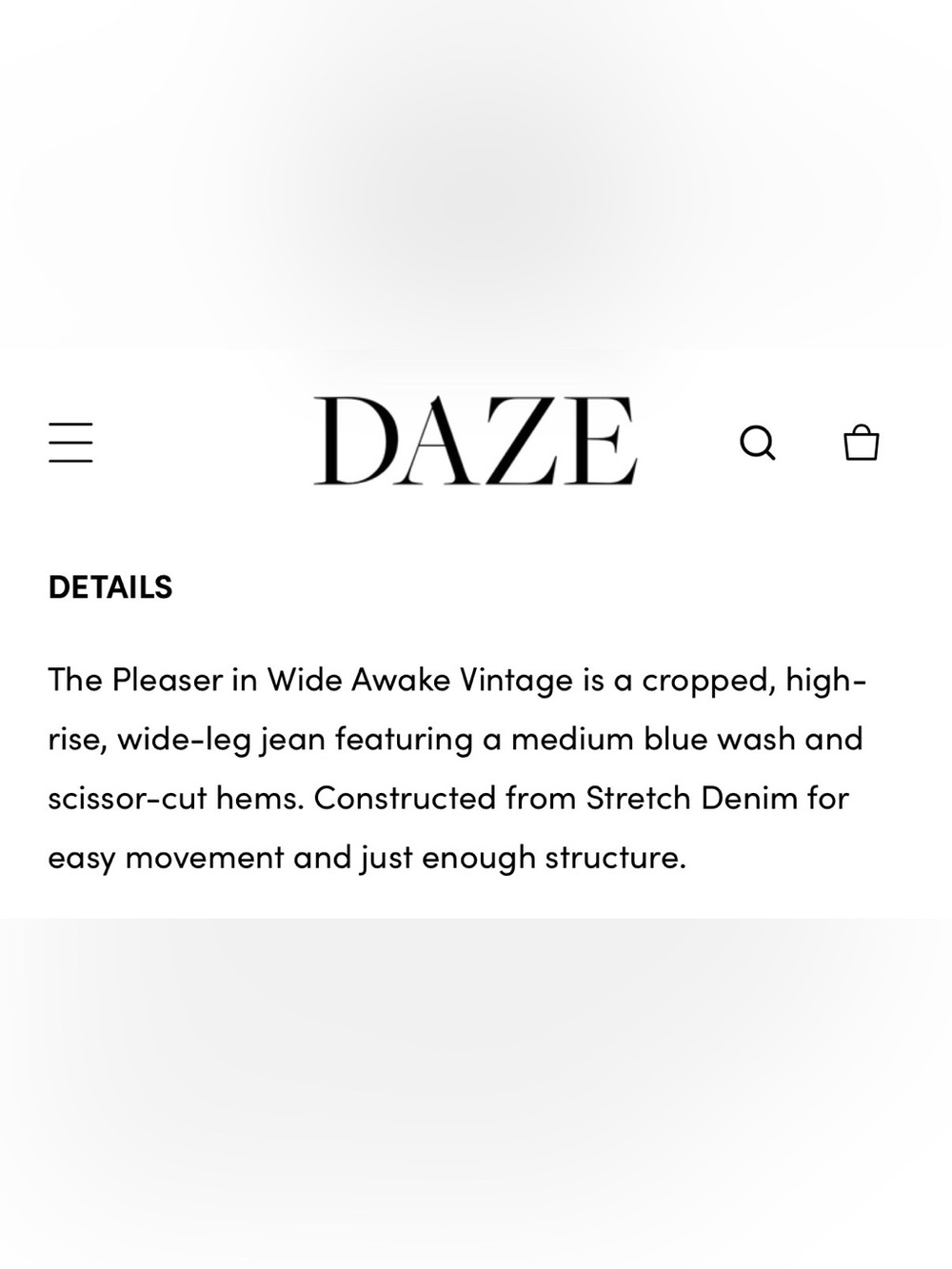 DAZE Pleaser High-Rise Wide Ankle Medium Wash Raw Hem Wide Awake Vintage Size 28 - Picture 13 of 13